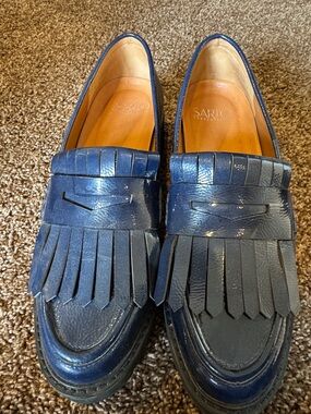 SARTO By Franco Sarto Women’s Navy Leather Kiltie Loafers